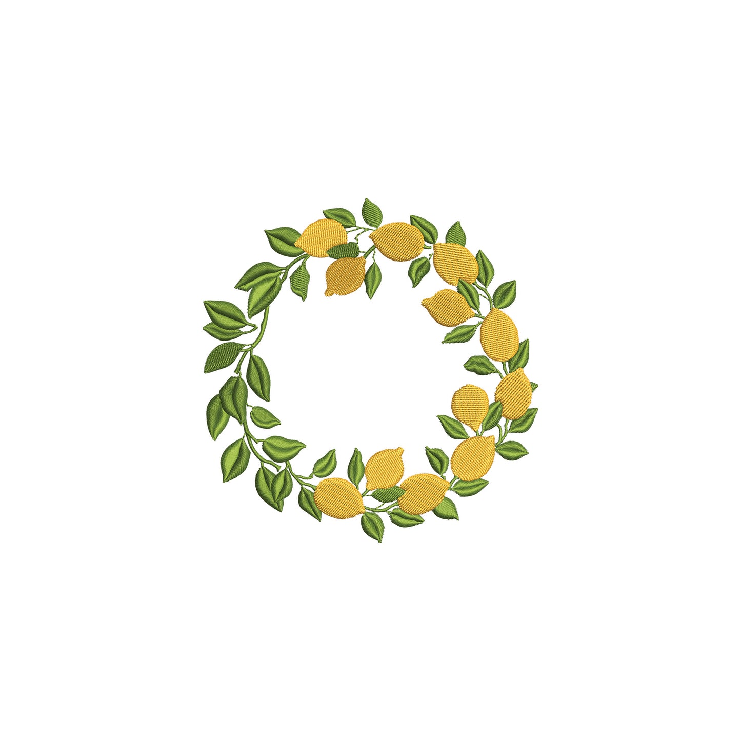 Lemon Wreath for Spring Digital Machine Embroidery File- Instant Download- Baby Lee Digital Design-5 SIZE- DST, PES, JAN, JEF, EXP, SEW, ART, PES, VP3, HUS, PCS, XXX, PEC