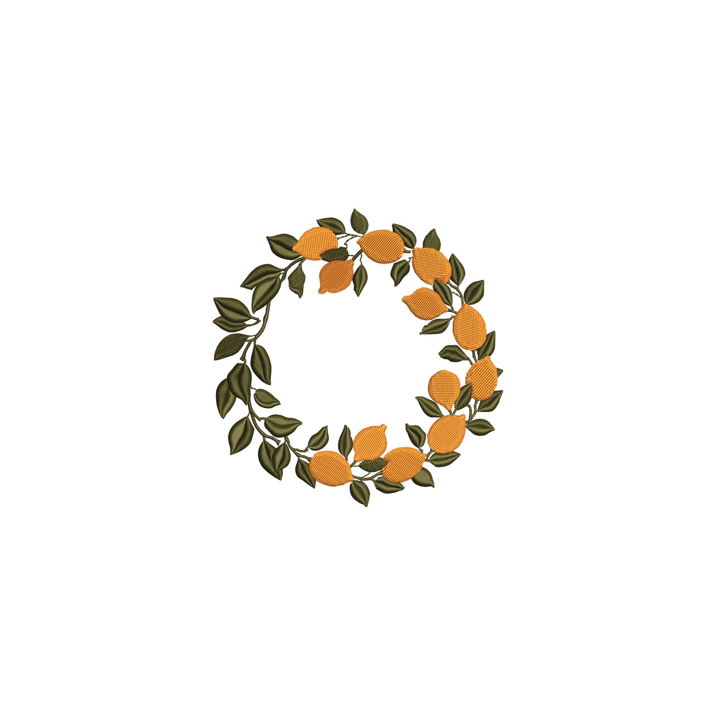 Lemon Wreath for Spring Digital Machine Embroidery File- Instant Download- Baby Lee Digital Design-5 SIZE- DST, PES, JAN, JEF, EXP, SEW, ART, PES, VP3, HUS, PCS, XXX, PEC