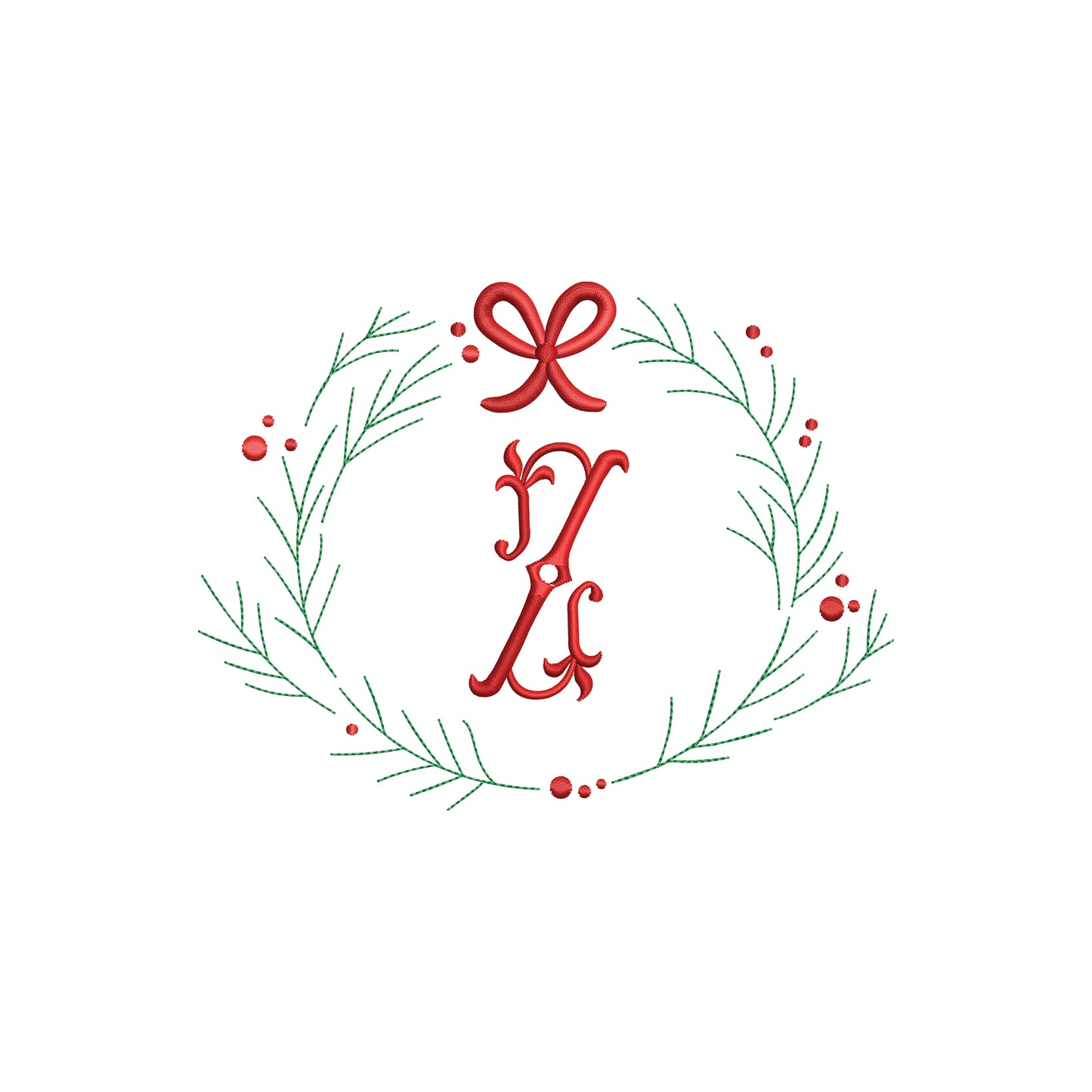 Minimal Christmas Wreath Digital Machine Embroidery File - Baby Lee Digital Design Instant Download- 5 Sizes-DST, PES, JAN, JEF, EXP, SEW, ART, PES, VP3, HUS, PCS, XXX, PEC