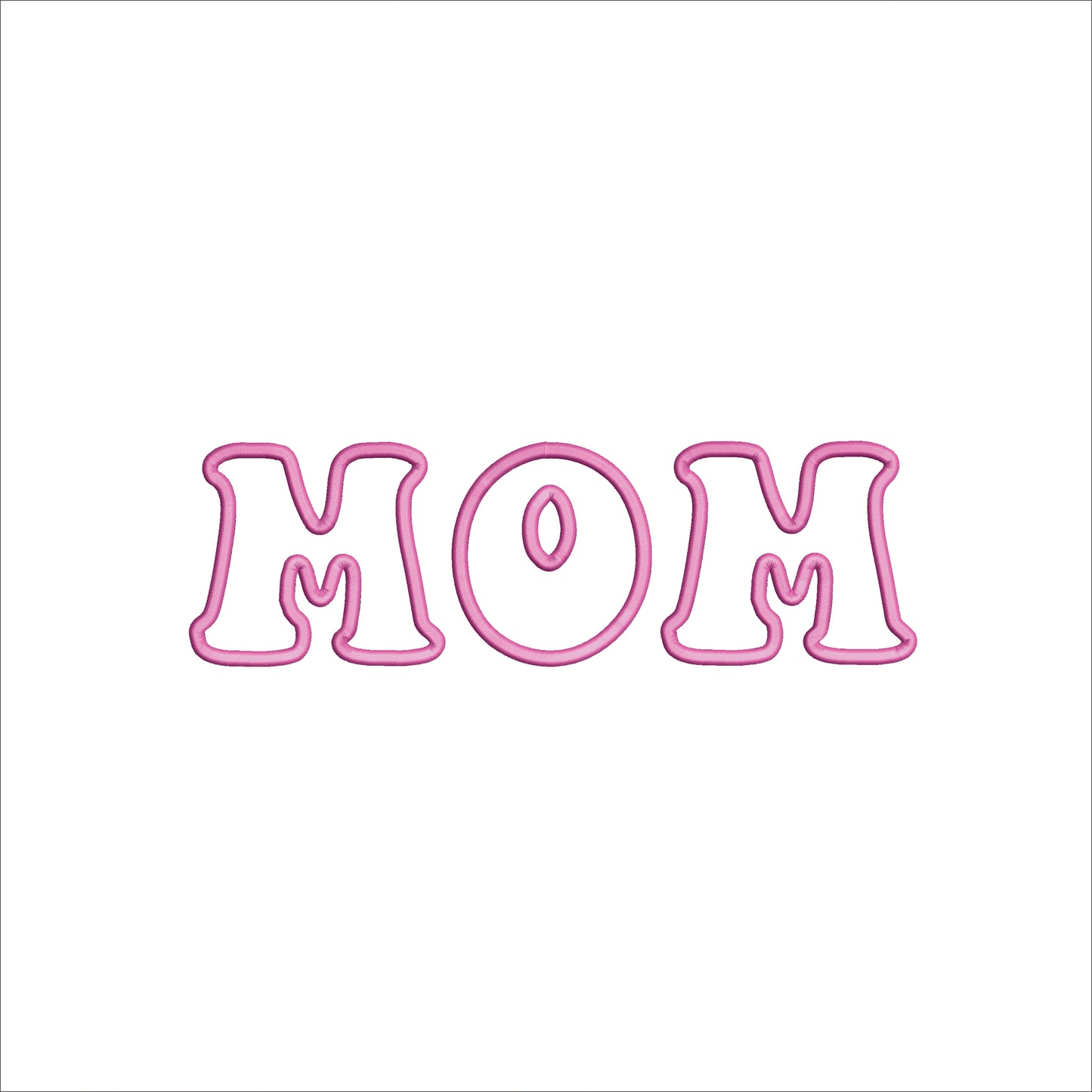 MOM APPLIQUE-  Machine Embroidery File- Instant Download- Baby Lee Embroidery Design-5 SIZES-DST, JAN, JEF, SEW, EXP, ART, PES, VP3, HUS, PCS, XXX, DGT, and PEC.