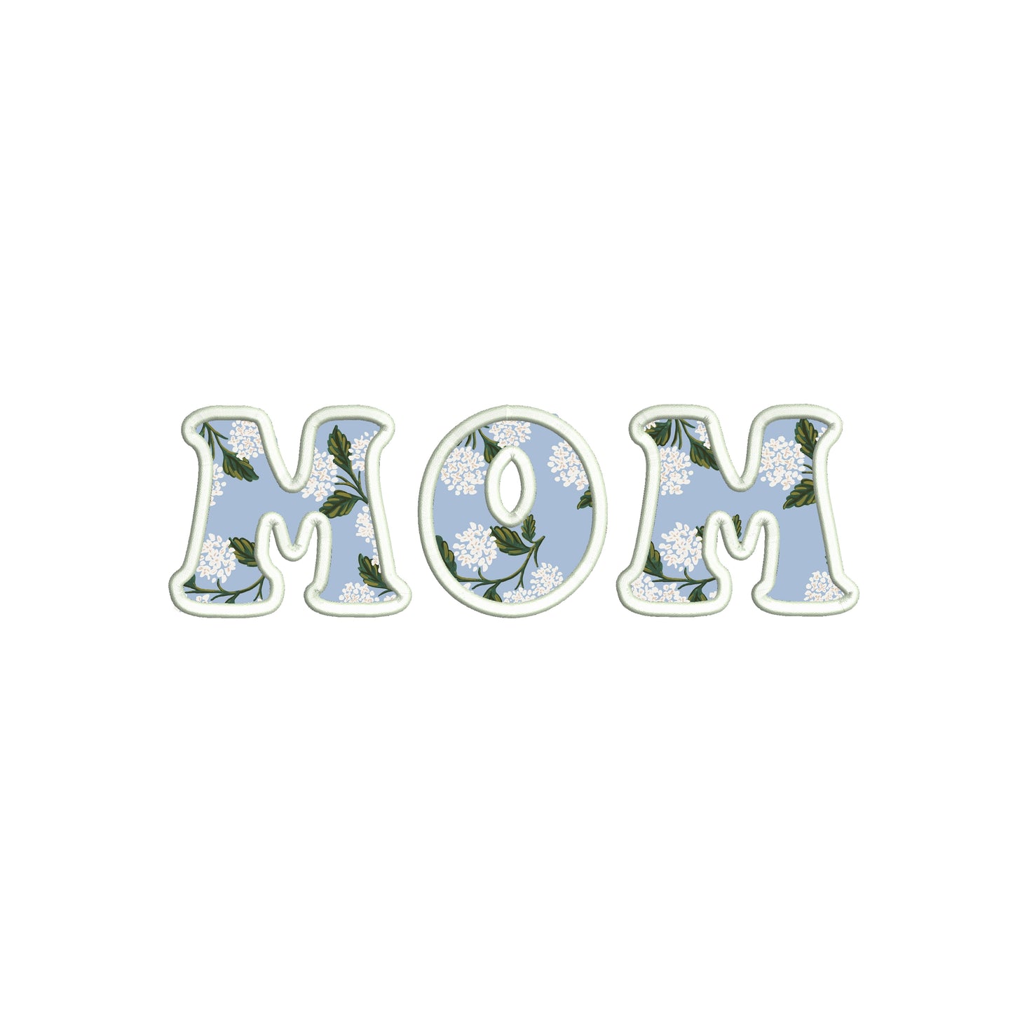 MOM APPLIQUE-  Machine Embroidery File- Instant Download- Baby Lee Embroidery Design-5 SIZES-DST, JAN, JEF, SEW, EXP, ART, PES, VP3, HUS, PCS, XXX, DGT, and PEC.