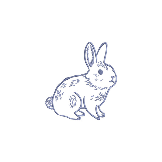 Vintage Rabbit- Bunny Digital Machine Embroidery File- Baby Lee Digital Design- Instant Download- 4 SIZES-HUS, SEW, XXX, DST, DGT, VP3, JEF, PES, EXP, and PCS.
