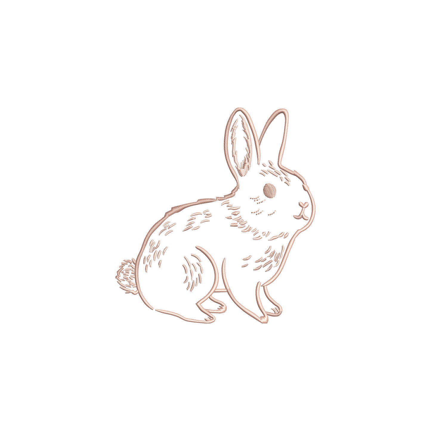 Vintage Rabbit- Bunny Digital Machine Embroidery File- Baby Lee Digital Design- Instant Download- 4 SIZES-HUS, SEW, XXX, DST, DGT, VP3, JEF, PES, EXP, and PCS.