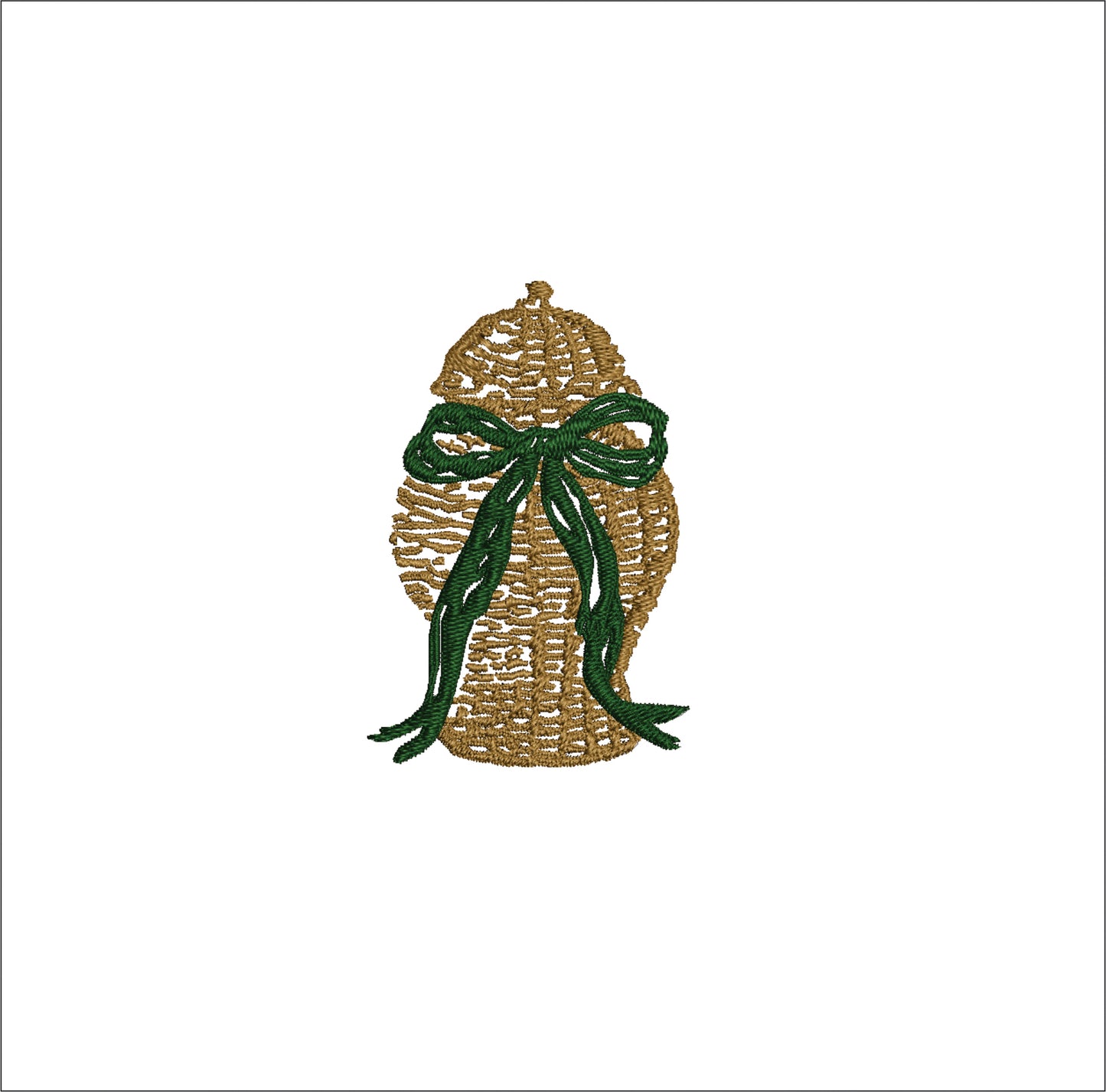 Chinoiserie Rattan Ginger Jar with Bow Digital Machine Embroidery File- Baby Lee Digital Design-Instant Download- 3 SIZES-DST, PES, JAN, JEF, EXP, SEW, ART, PES, VP3, HUS, PCS, XXX, PEC