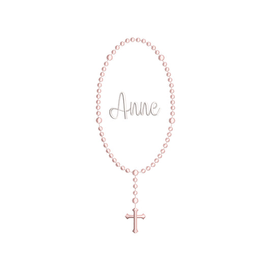 Pearl Rosary Digital Machine Embroidery File- Baby Lee Embroidery Design- Instant Download- 4 SIZES-DST, PES, JAN, JEF, EXP, SEW, ART, PES, VP3, HUS, PCS, XXX, PEC