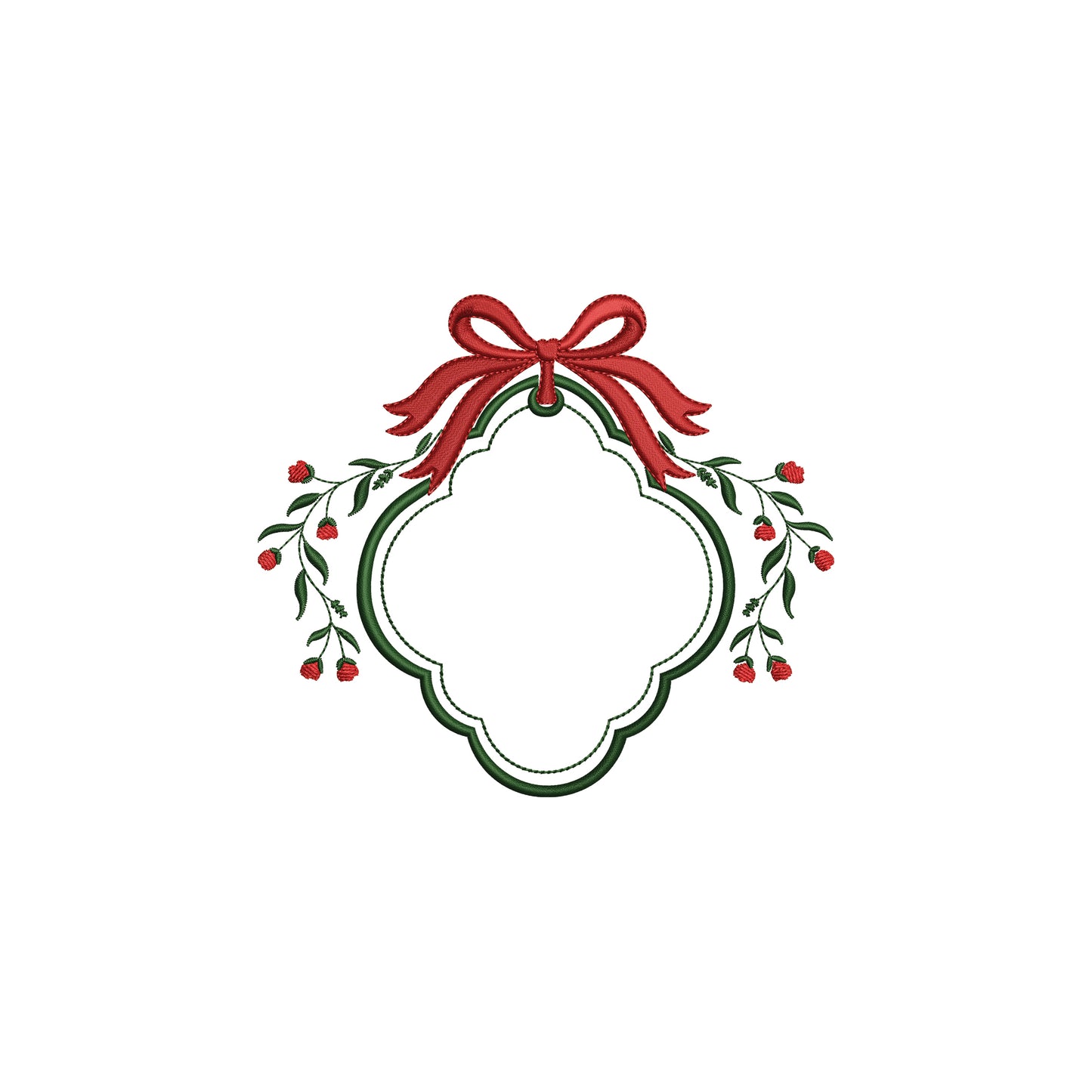 Scalloped Crest with Bow Digital Machine Embroidery File- Instant Download- Baby Lee Digital Design-5 SIZE- DST, PES, JAN, JEF, EXP, SEW, ART, PES, VP3, HUS, PCS, XXX, PEC