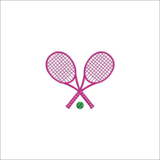 Tennis Racquets with ball Digital Embroidery File- Download- 3 SIZES