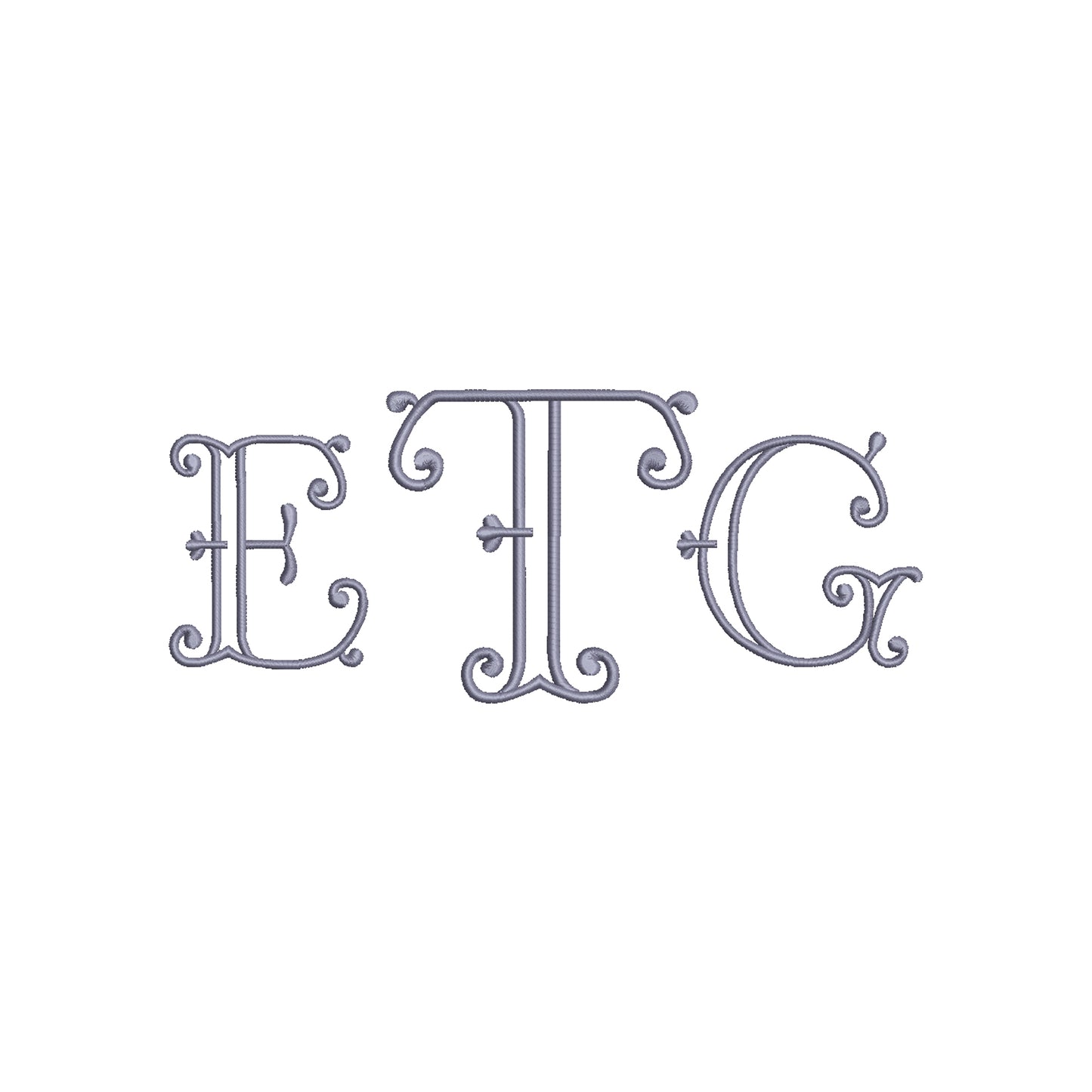 EMBROIDERY FONTS- Fishtail Victorian Monogram Font Digital Machine Embroidery File- Baby Lee Embroidery Design- Instant Download- 3 SIZES-HUS, SEW, XXX, DST, DGT, VP3, JEF, PES, EXP, and PCS.