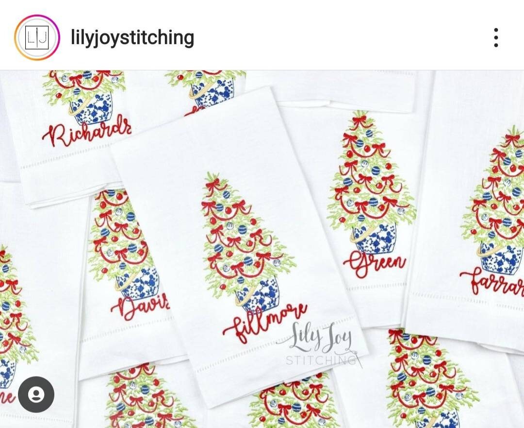 Chinoiserie Christmas Tree Digital Machine Embroidery File- Baby Lee Digital Design- 3 SIZES-DST, PES, JAN, JEF, EXP, SEW, ART, PES, VP3, HUS, PCS, XXX, PEC