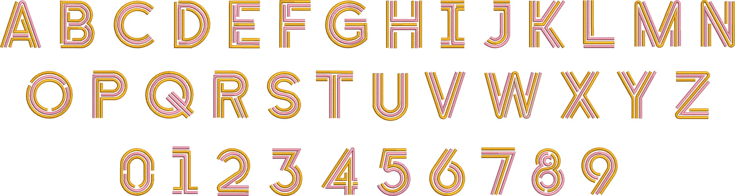 EMBROIDERY FONTS- Linear Sign Font Digital Machine Embroidery File- Baby Lee Embroidery Design- Instant Download- 3 SIZES-DST, PES, JAN, JEF, EXP, SEW, ART, PES, VP3, HUS, PCS, XXX, PEC