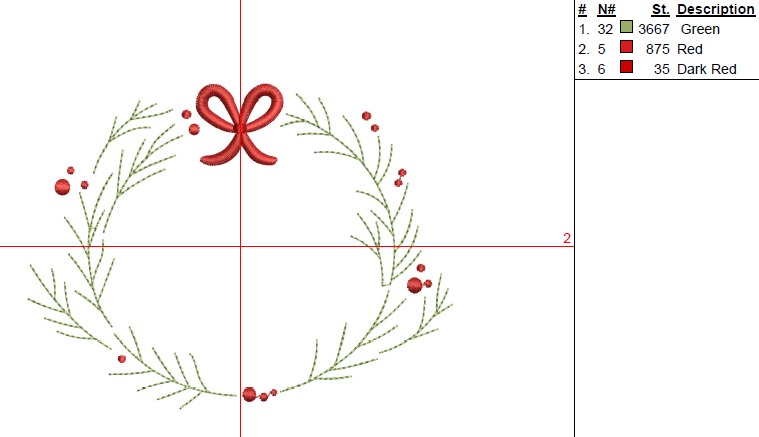 Minimal Christmas Wreath Digital Machine Embroidery File - Baby Lee Digital Design Instant Download- 5 Sizes-DST, PES, JAN, JEF, EXP, SEW, ART, PES, VP3, HUS, PCS, XXX, PEC