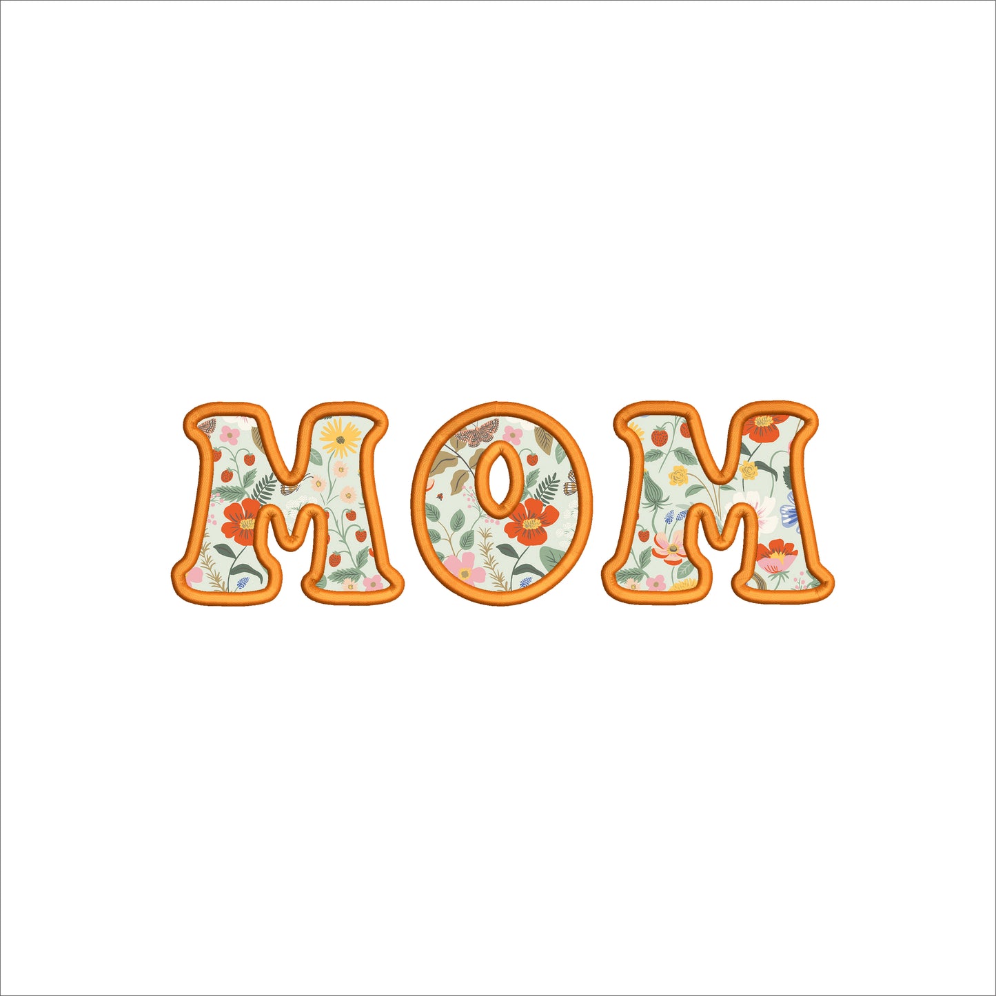 MOM APPLIQUE-  Machine Embroidery File- Instant Download- Baby Lee Embroidery Design-5 SIZES-DST, JAN, JEF, SEW, EXP, ART, PES, VP3, HUS, PCS, XXX, DGT, and PEC.