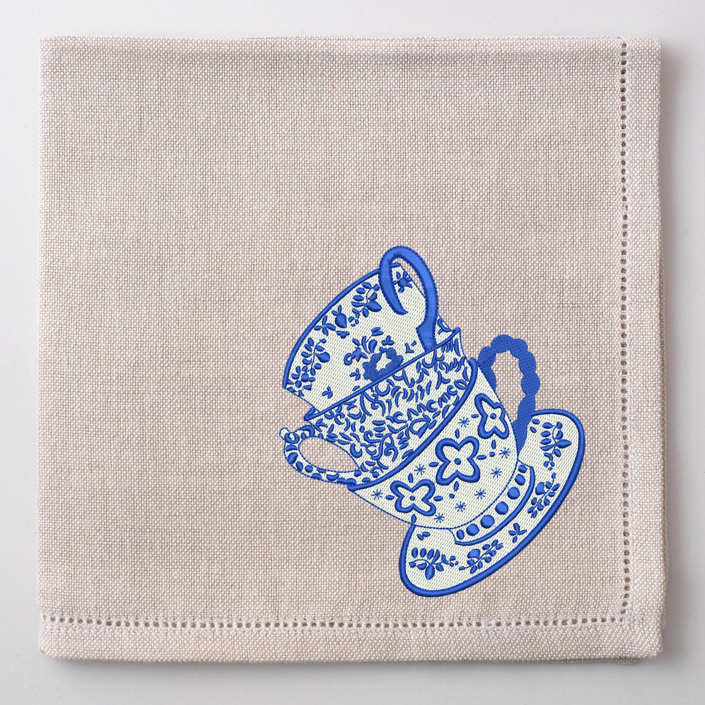 Chinoiserie Stacked Tea Cups- Digital Machine Embroidery File- Baby Lee Digital Design-Instant Download- 4 SIZES-HUS, SEW, XXX, DST, VP3, PES, JEF, EXP, and PCS.
