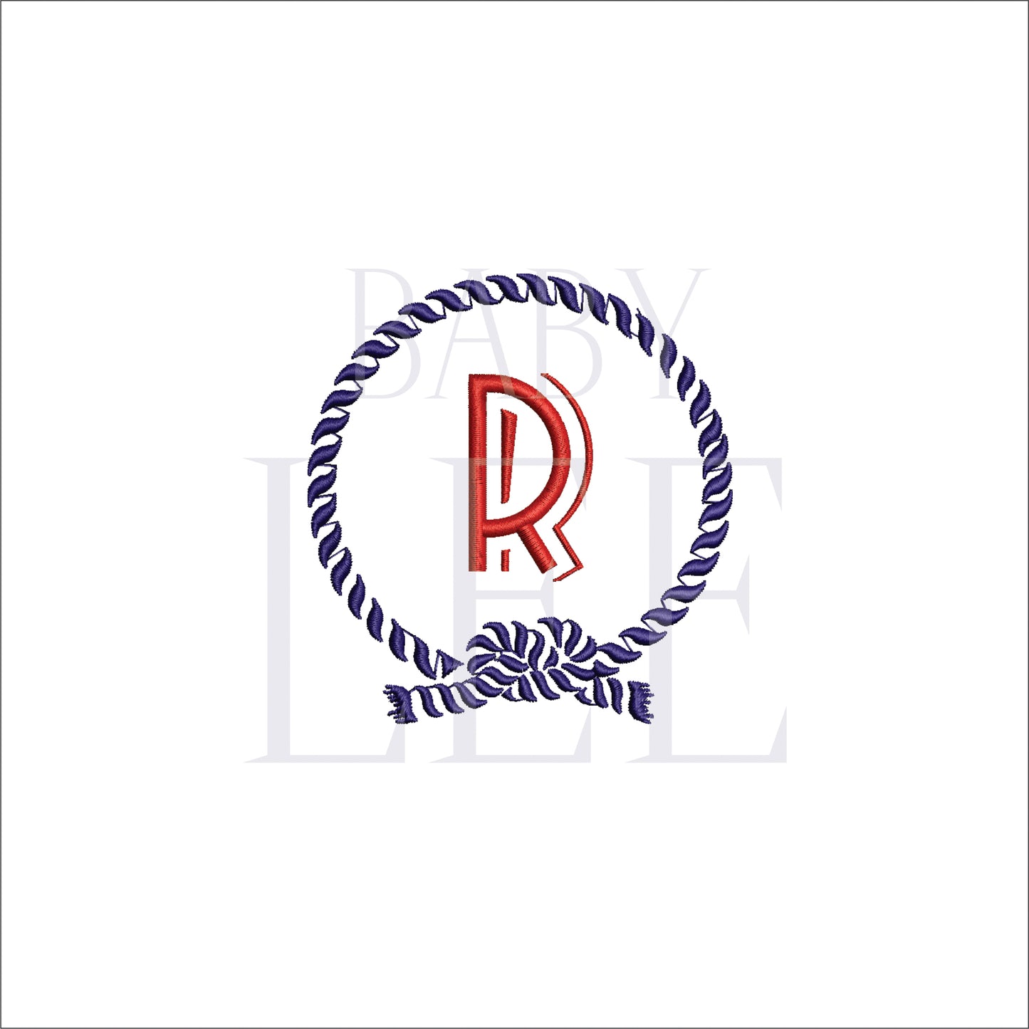 Nautical Rope Wreath Embroidery File- Monogram- Baby Lee Digital Design- Instant Download- 4 SIZES-DST, PES, JAN, JEF, EXP, SEW, ART, PES, VP3, HUS, PCS, XXX, PEC
