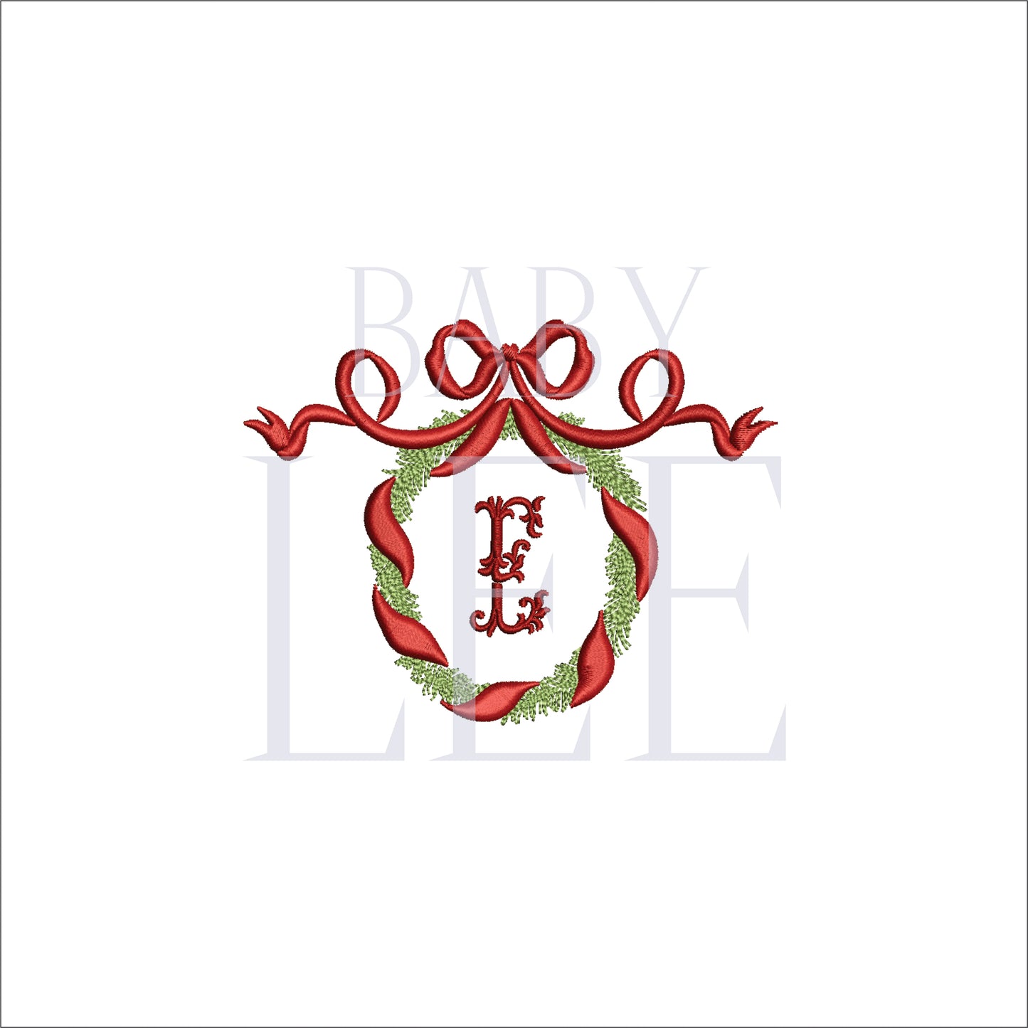 Wreath with Vintage Bow- Digital Machine  Embroidery File- 4 SIZES-HUS, SEW, XXX, DST, DGT, VP3, JEF, PES, EXP, and PCS.