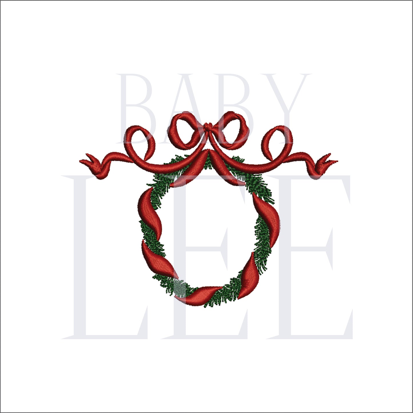 Wreath with Vintage Bow- Digital Machine  Embroidery File- 4 SIZES-HUS, SEW, XXX, DST, DGT, VP3, JEF, PES, EXP, and PCS.