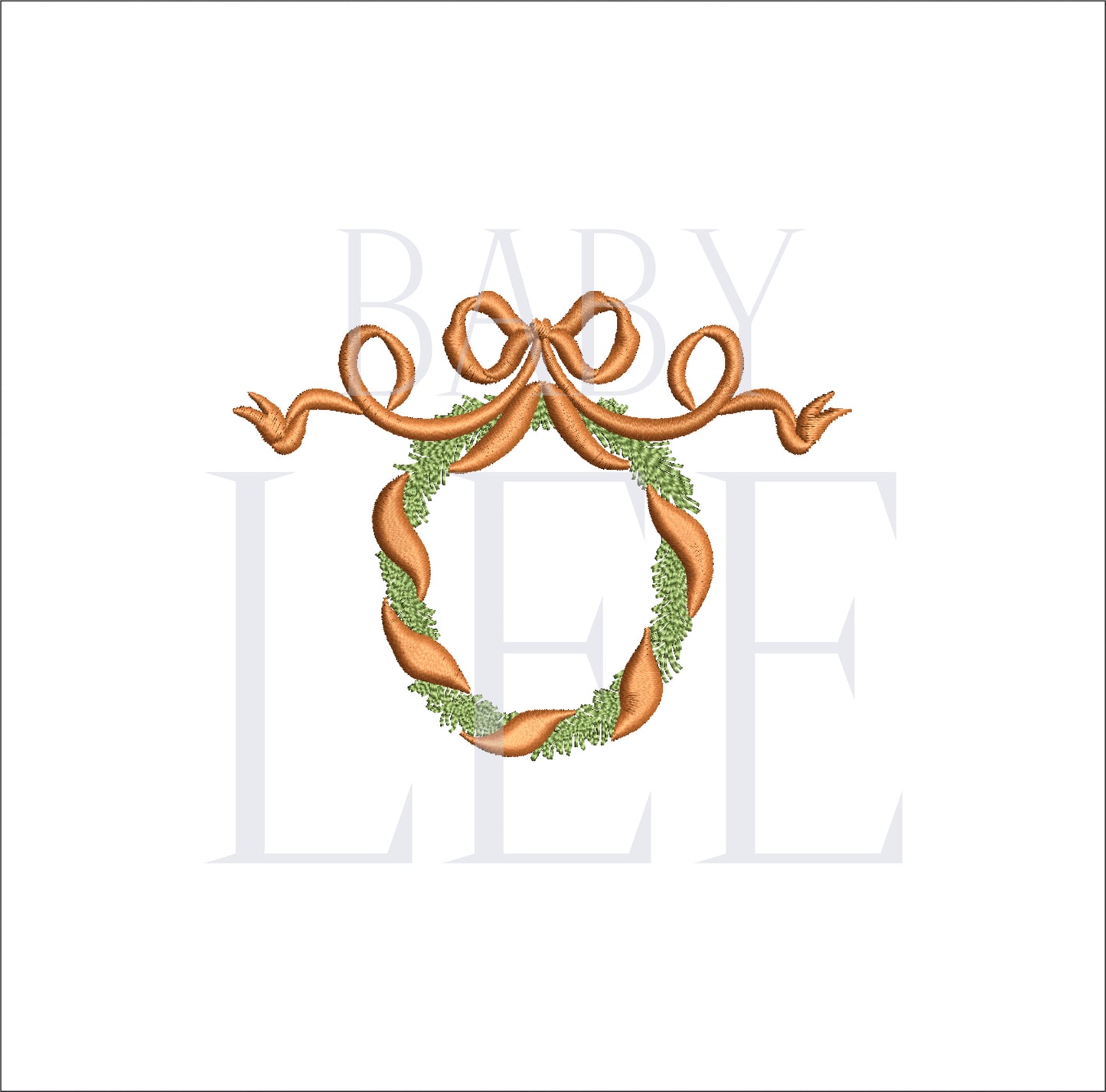 Wreath with Vintage Bow- Digital Machine  Embroidery File- 4 SIZES-HUS, SEW, XXX, DST, DGT, VP3, JEF, PES, EXP, and PCS.
